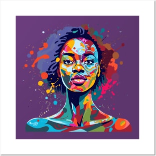 Afrocentric Woman Multicolored Painting Posters and Art